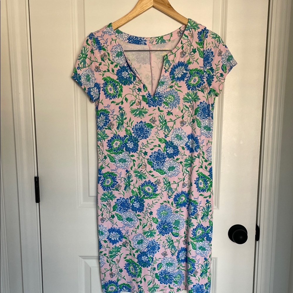 Lilly Pulitzer Women’s Floral Midi Shift Dress Pink/Blue M